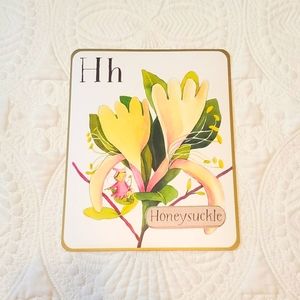 4 for $25! Letter H Honeysuckle Card with Fairy